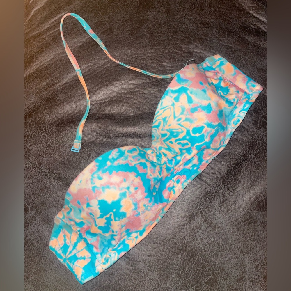 Victoria's Secret Blue and Pink Bikini Top